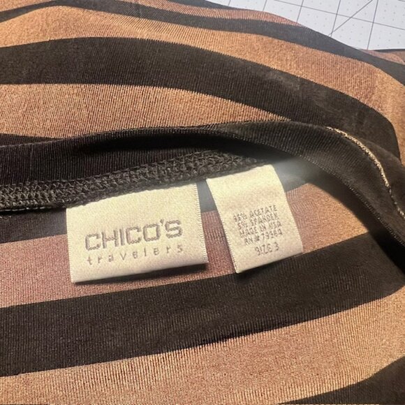 Chico's Travelers Black & Brown Round Neck Top Size XL - Picture 8 of 8